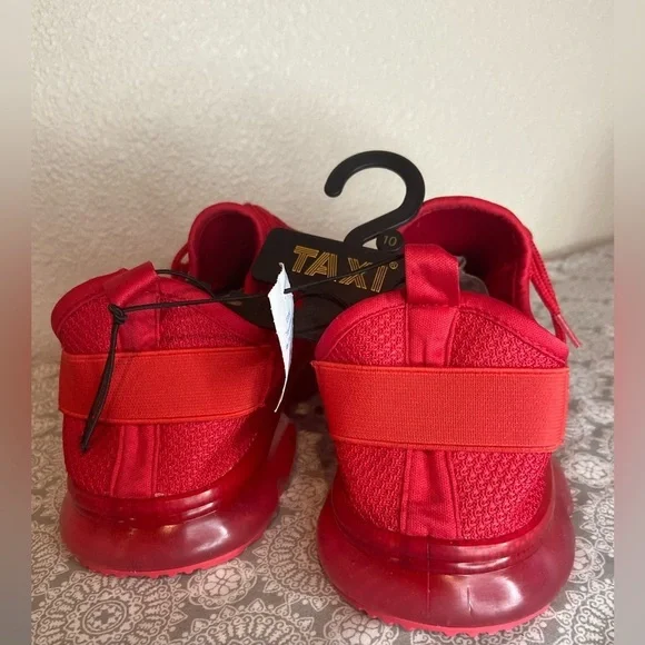 Taxi~NWT~Aries~Red~Breathable Mesh Textile~Lace-Up~Athletic Sneaker Shoe~Size 10 - Picture 9 of 13